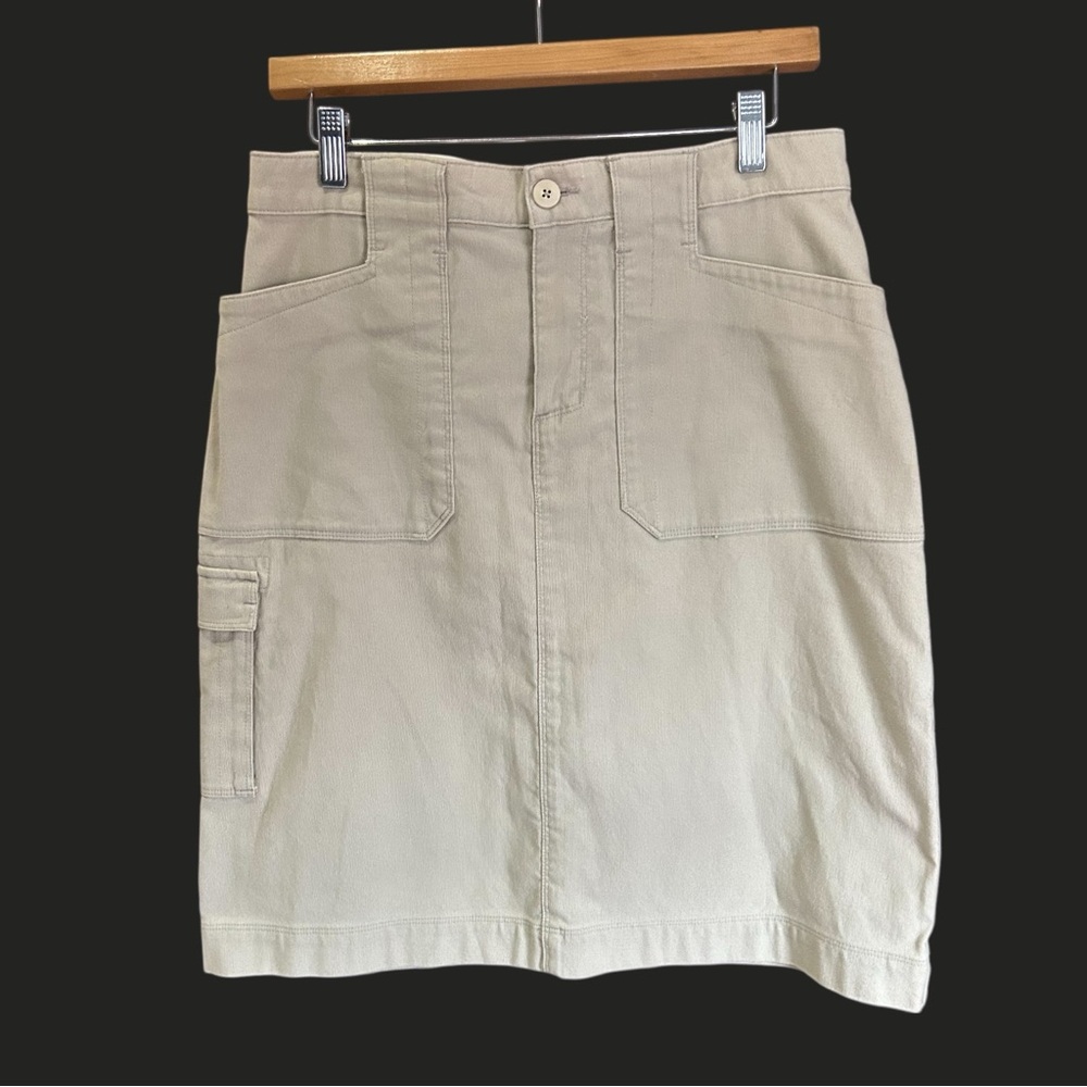 Beige Utility Pencil Skirt - Women's Casual